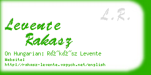 levente rakasz business card